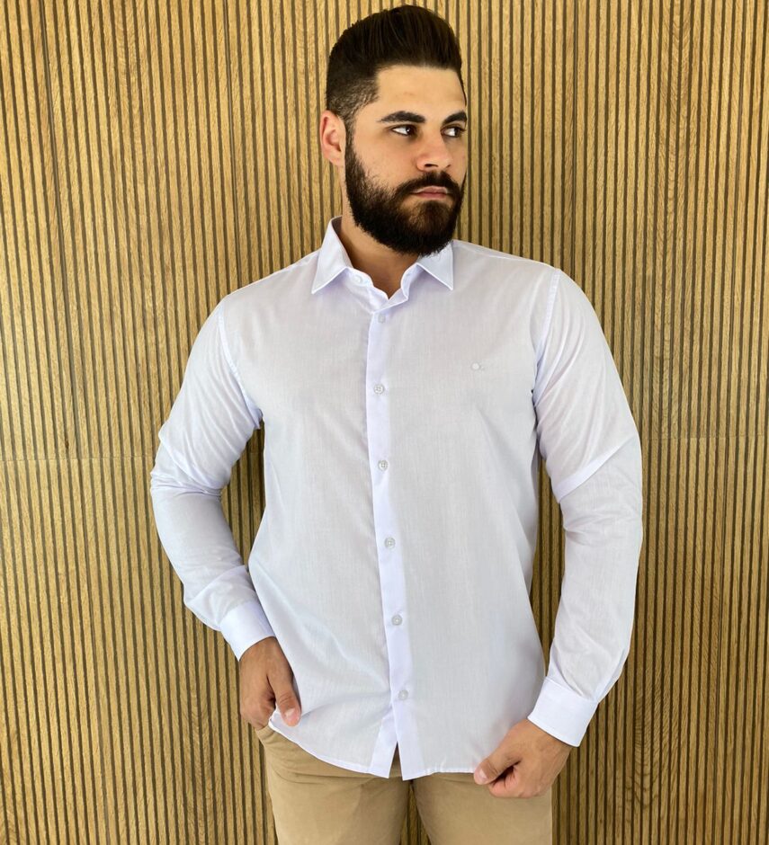 Camisa Essencial Slim Masculina Ogochi Branca 0001 - Fernanda Ramos Store
