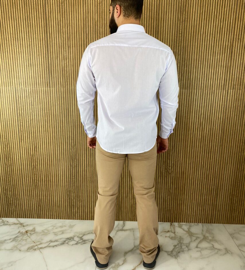 Camisa Essencial Slim Masculina Ogochi Branca 0001 - Fernanda Ramos Store