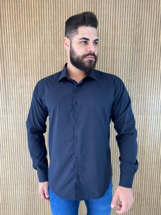 Camisa Essencial Slim Masculina Ogochi Preta 0005 - Fernanda Ramos Store