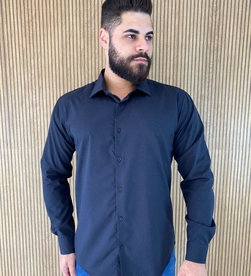 Camisa Essencial Slim Masculina Ogochi Preta 0005 - Fernanda Ramos Store