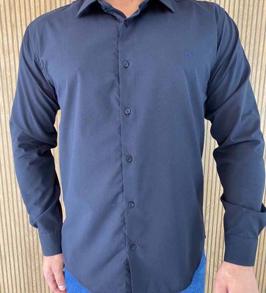 Camisa Essencial Slim Masculina Ogochi Preta 0005 - Fernanda Ramos Store