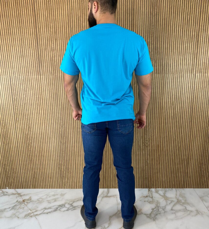 Camiseta Masculina Ogochi Básica Azul 4735 - Fernanda Ramos Store