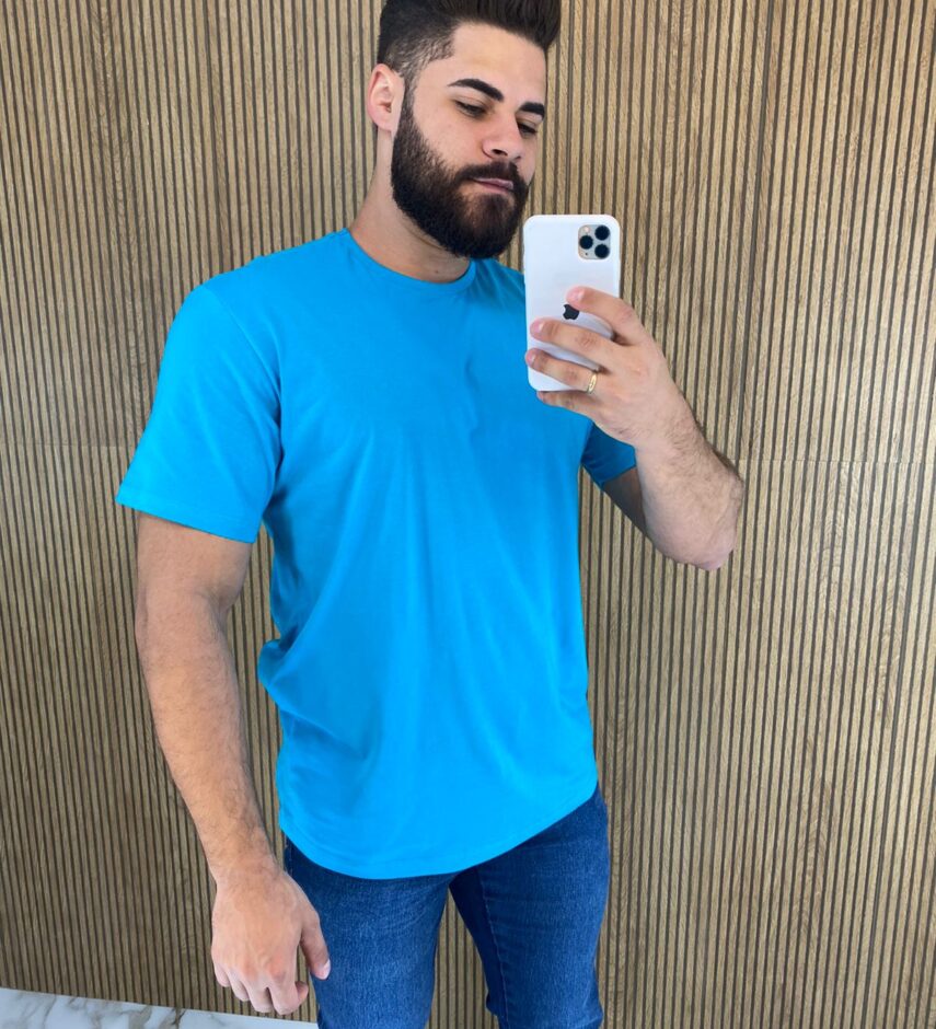 Camiseta Masculina Ogochi Básica Azul 4735 - Fernanda Ramos Store