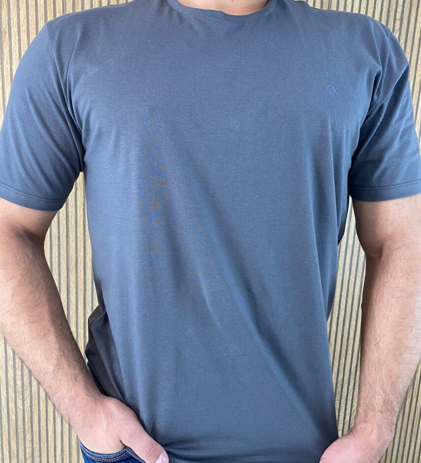 Camiseta Masculina Ogochi Básica Cinza 4011 - Fernanda Ramos Store