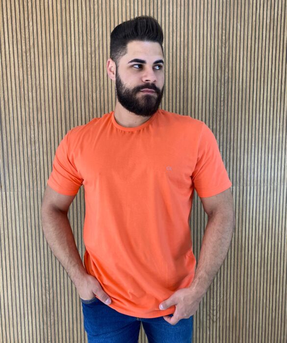 Camiseta Masculina Ogochi Básica Laranja 1546 Fernanda Ramos Store