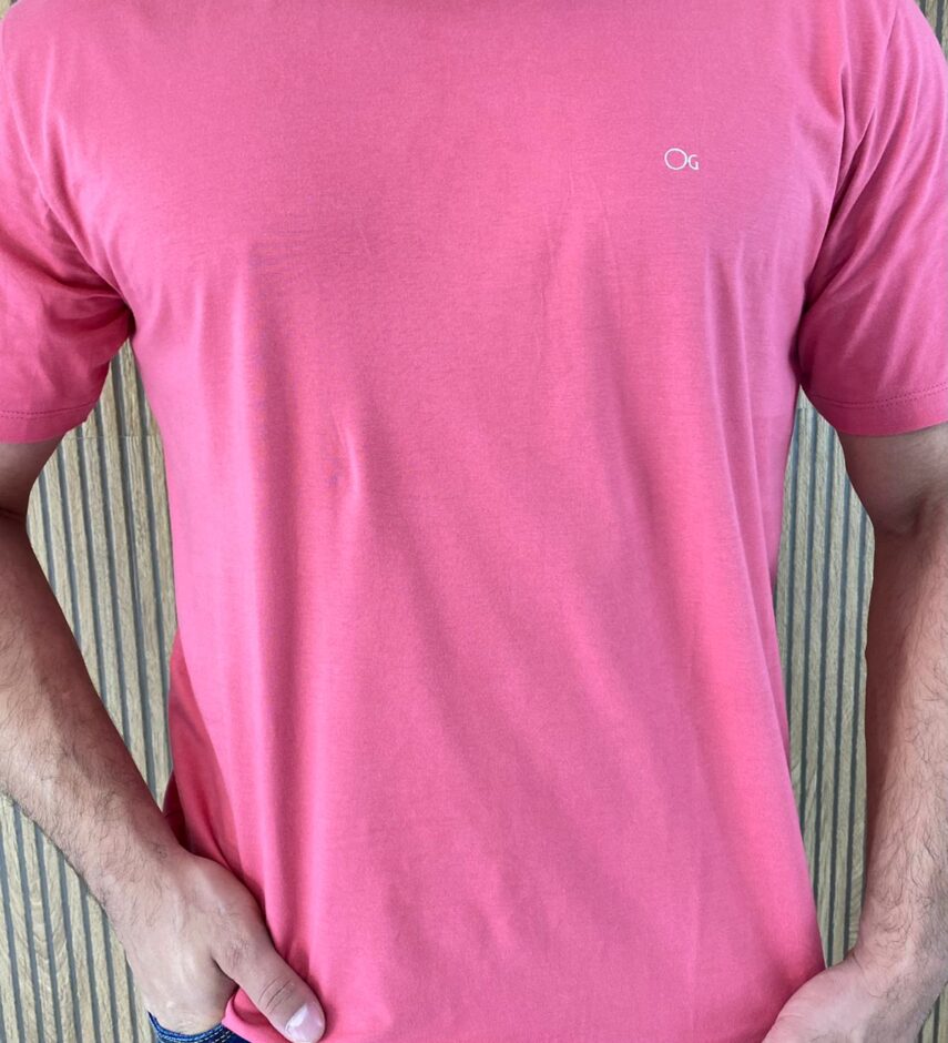 Camiseta Masculina Ogochi Básica Rosa 4008 - Fernanda Ramos Store