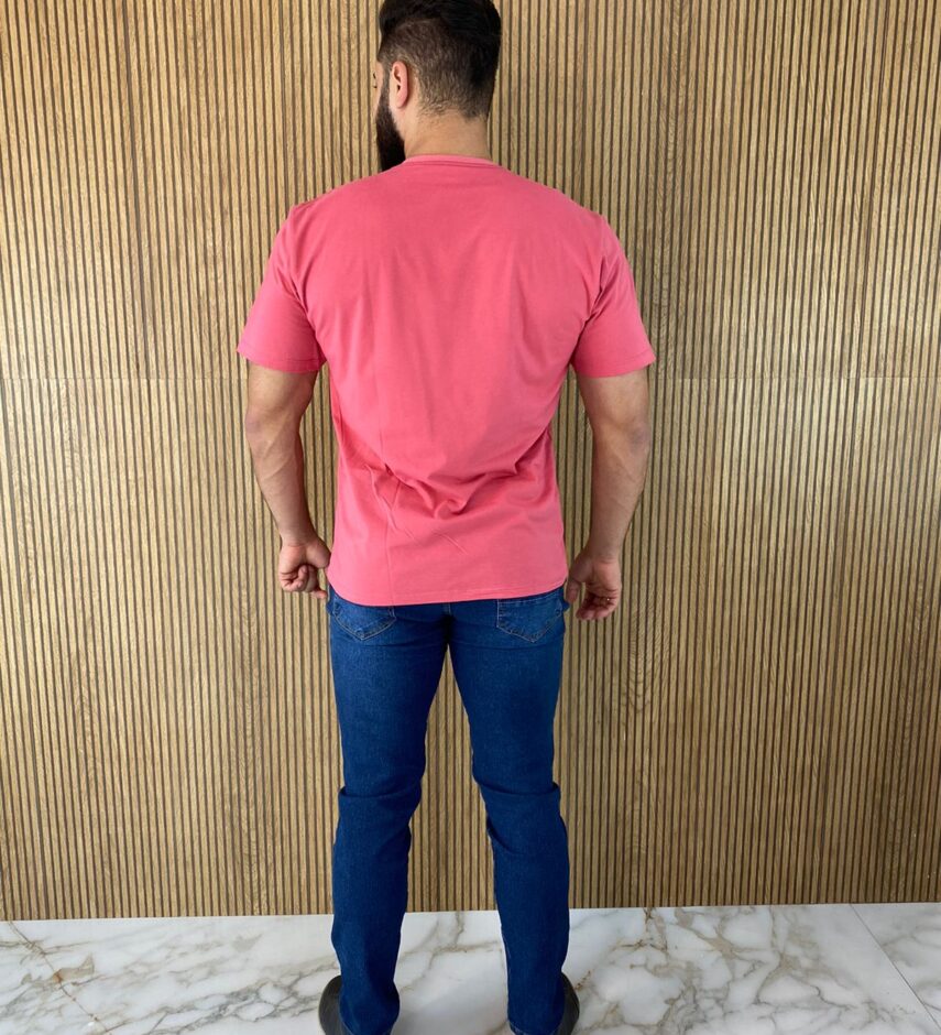 Camiseta Masculina Ogochi Básica Rosa 4008 - Fernanda Ramos Store