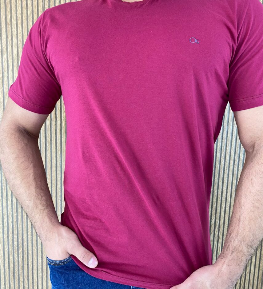 Camiseta Masculina Ogochi Básica Vinho 2030 - Fernanda Ramos Store