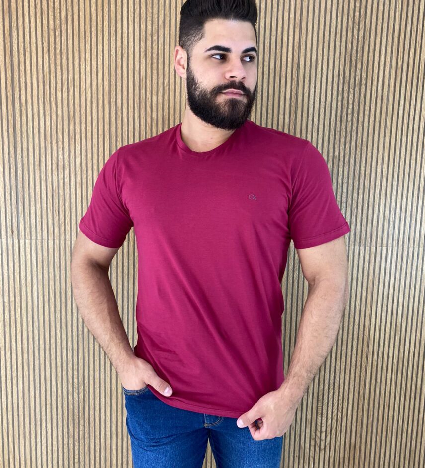 Camiseta Masculina Ogochi Básica Vinho 2030 - Fernanda Ramos Store