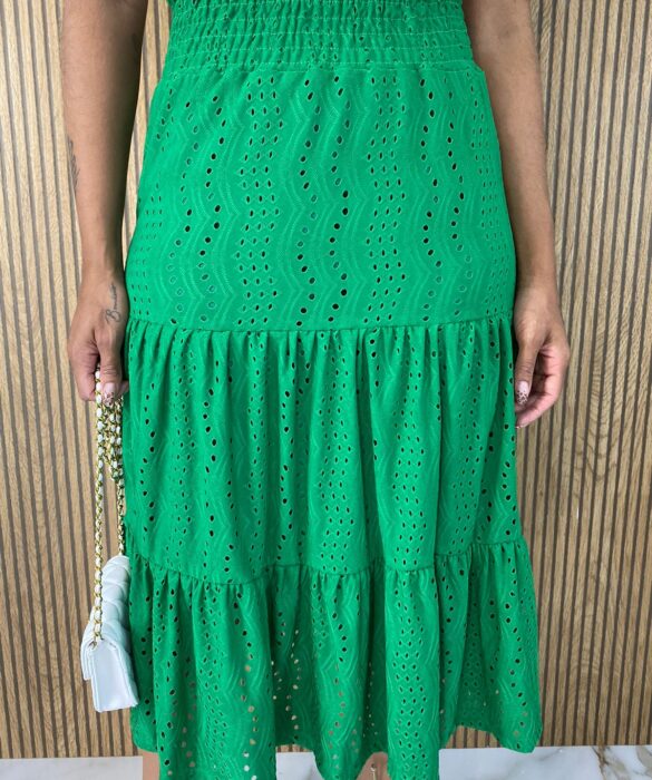 fernandaramosstore com br conjunto feminino t shirt e saia midi de laise verde 2