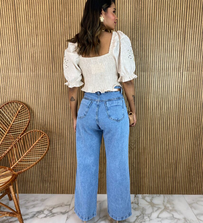 Cropped com Detalhe em Aplicação Cru - Fernanda Ramos Store