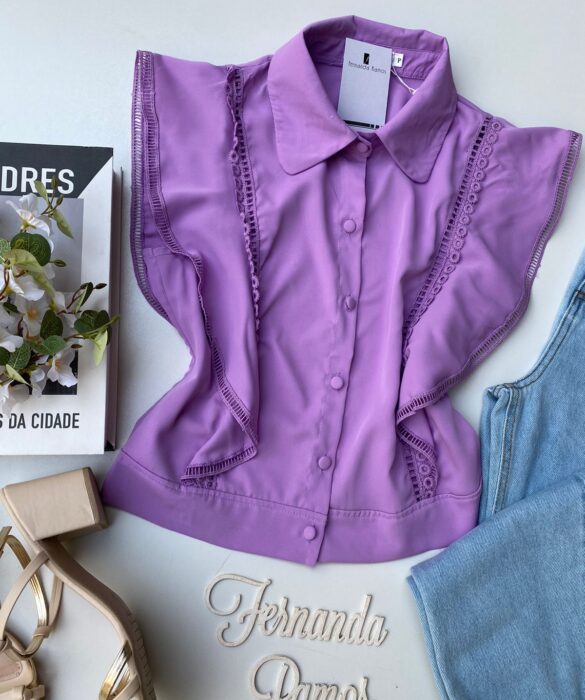 fernandaramosstore com br cropped feminino alongado com botoes e detalhes lilas