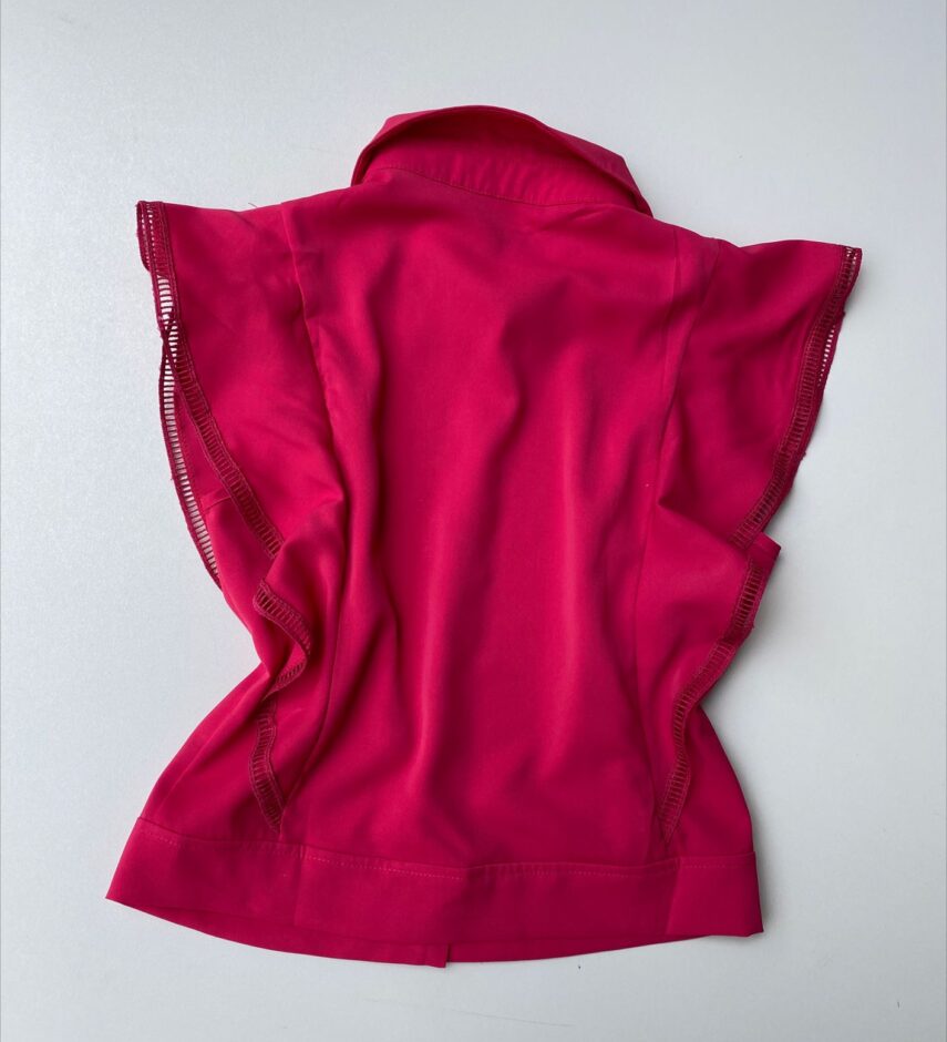 Cropped Feminino Alongado com Botões e Detalhes Pink - Fernanda Ramos Store