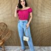 Cropped Feminino com Bojo Plissado Pink - Fernanda Ramos Store