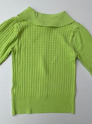 Cropped Feminino Gola Polo com Broche Verde Lima - Fernanda Ramos Store