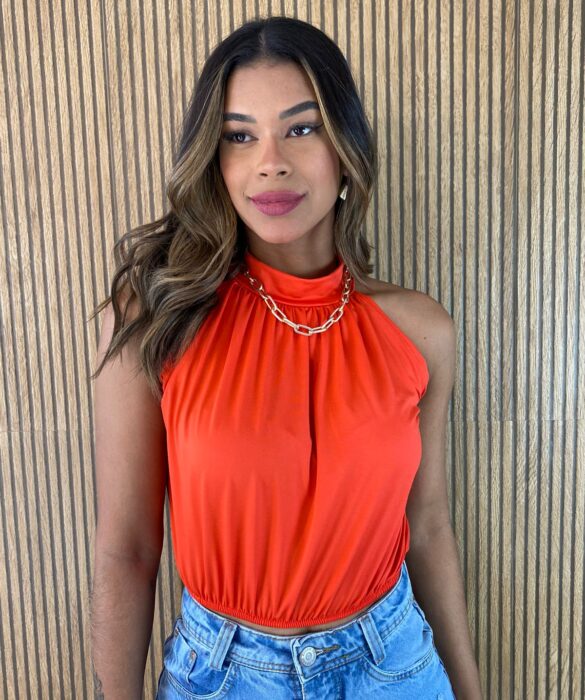 Cropped Feminino sem Bojo com Gola Coral - Fernanda Ramos Store