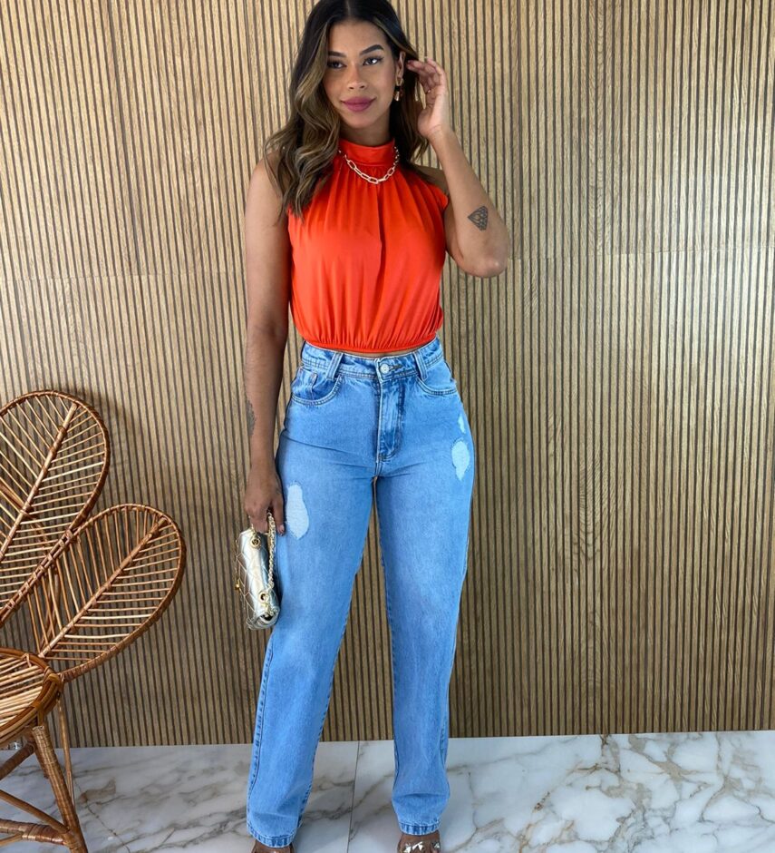 Cropped Feminino sem Bojo com Gola Coral - Fernanda Ramos Store