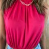 Cropped Feminino sem Bojo com Gola Pink - Fernanda Ramos Store