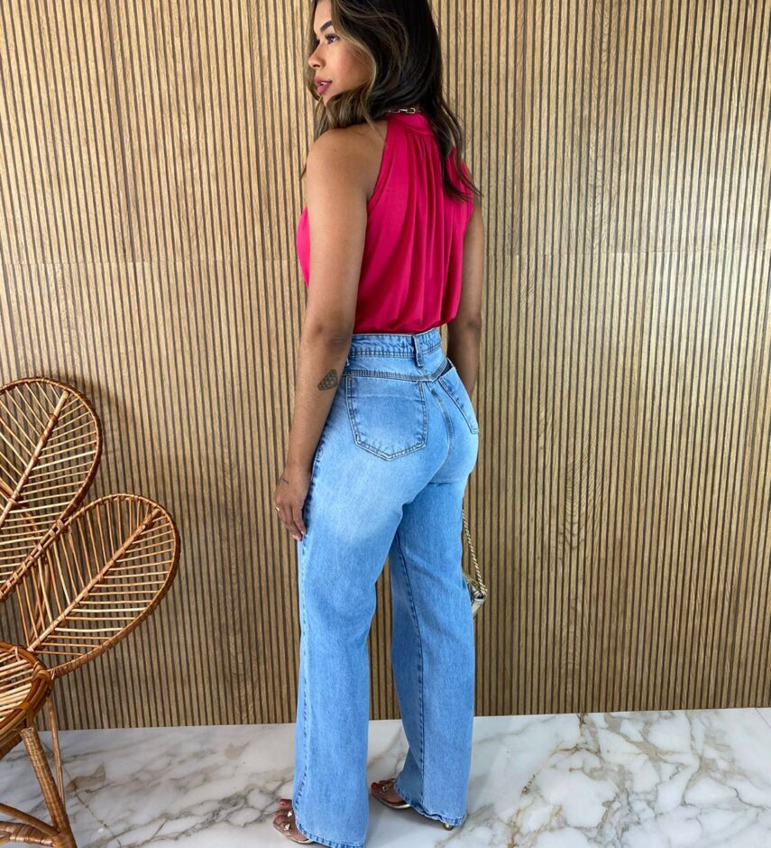 Cropped Feminino sem Bojo com Gola Pink - Fernanda Ramos Store