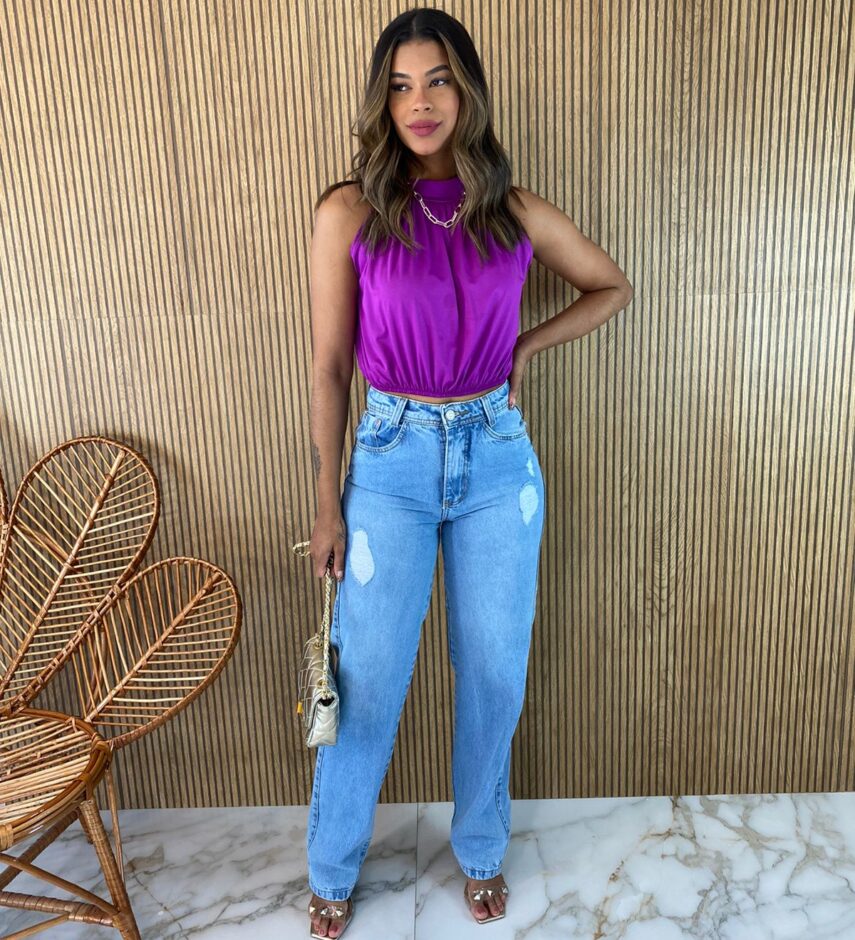 Cropped Feminino sem Bojo Gola Fúcsia - Fernanda Ramos Store
