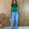 Cropped Feminino sem Bojo Gola Verde - Fernanda Ramos Store