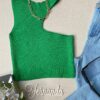 Cropped Feminino sem Bojo Modal com Abertura Verde - Fernanda Ramos Store