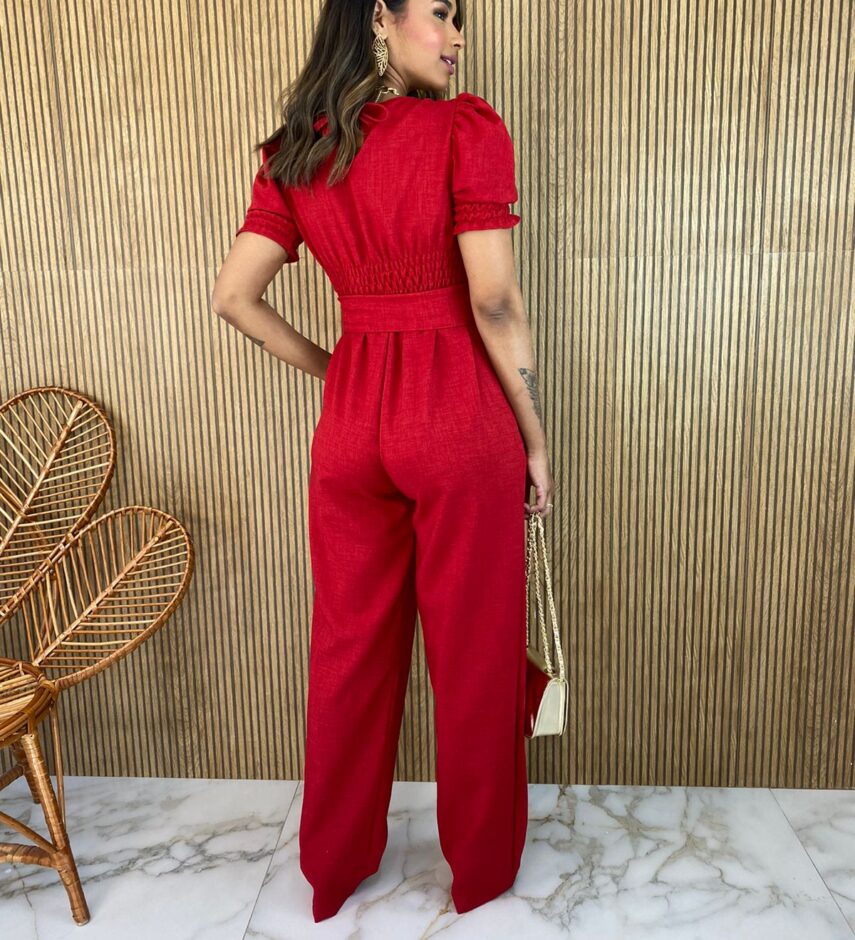 fernandaramosstore com br macacao feminino manga curta com bojo e amarracao vermelho 2
