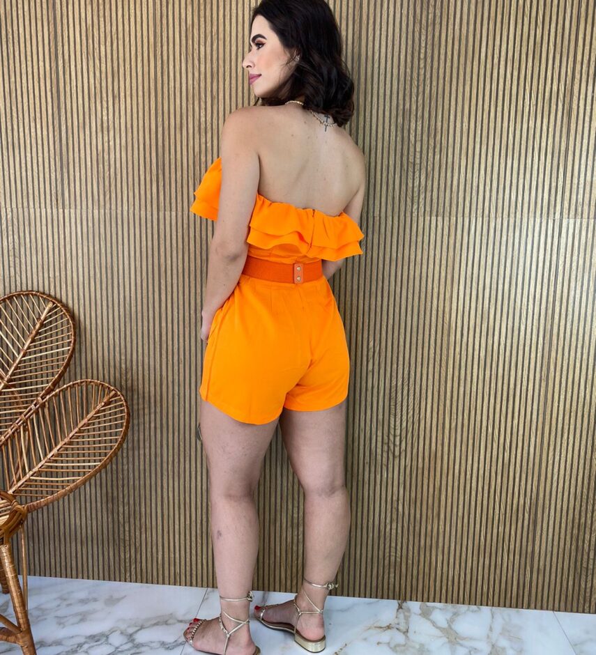 fernandaramosstore com br macaquinho feminino sem bojo tomara que caia com cinto laranja 4