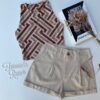 Short Feminino Bege Viscolinho com Bolsos Fernanda Ramos Store