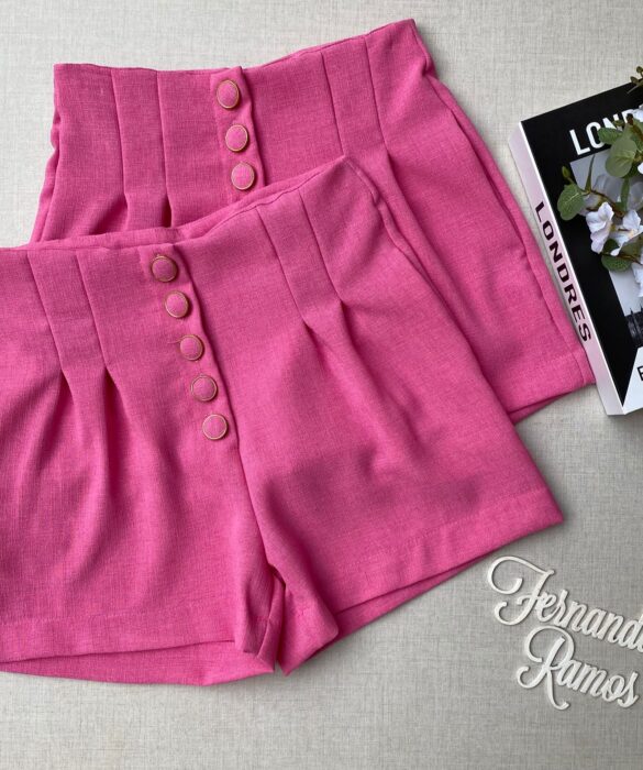 fernandaramosstore com br short feminino com botoes encapados rosa