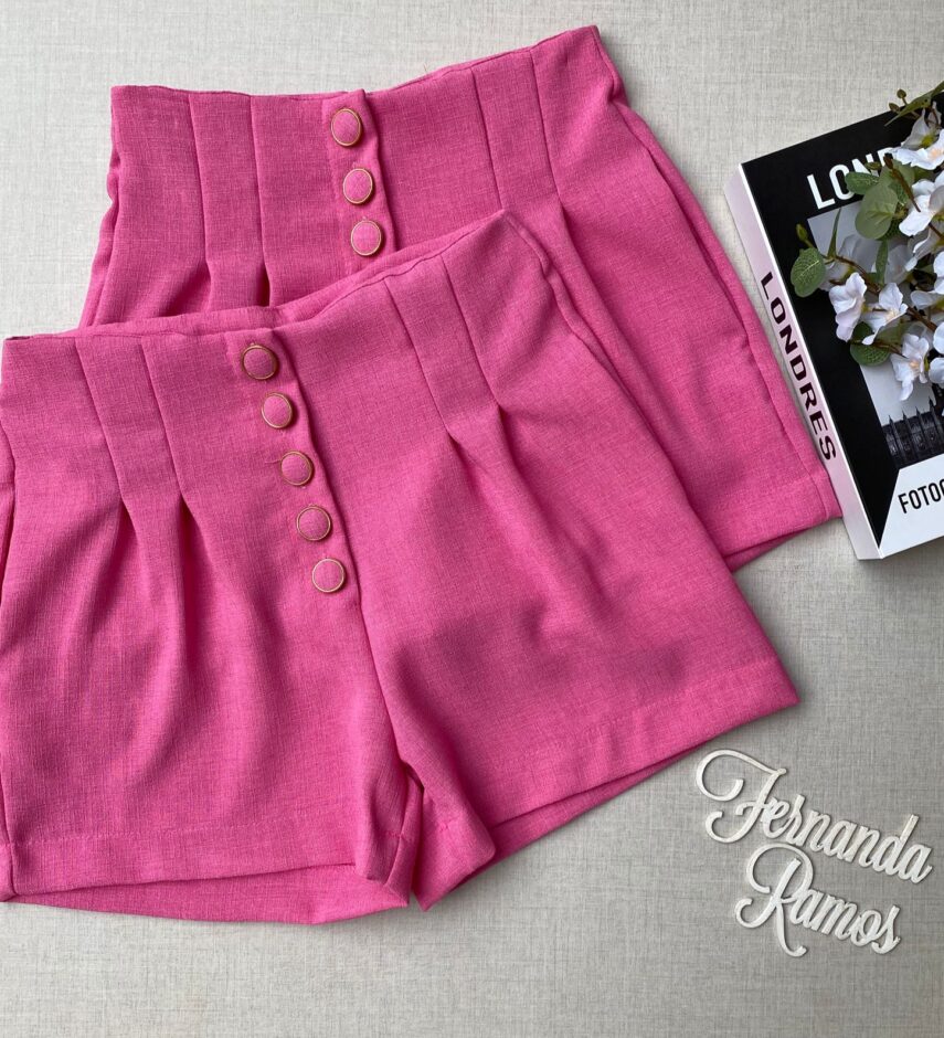 fernandaramosstore com br short feminino com botoes encapados rosa