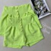 Short Feminino com Botões Encapados Verde Lima - Fernanda Ramos Store