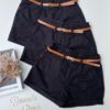 Short Feminino Sarja com Cinto Preto - Fernanda Ramos Store