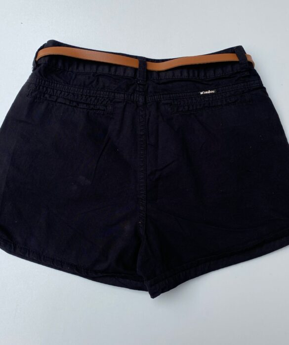 Short Feminino Sarja com Cinto Preto - Fernanda Ramos Store