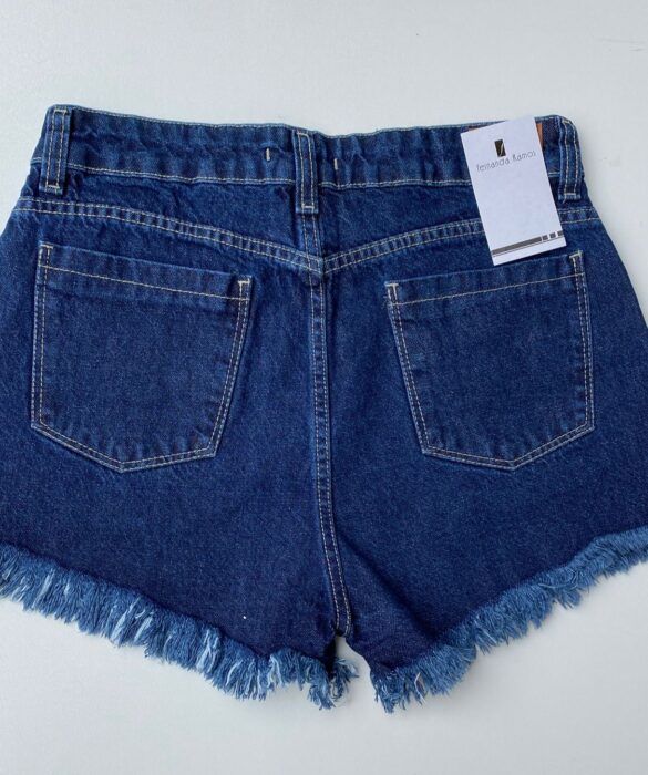 Short Jeans Feminino Barra Desfiada 53372 - Fernanda Ramos Store