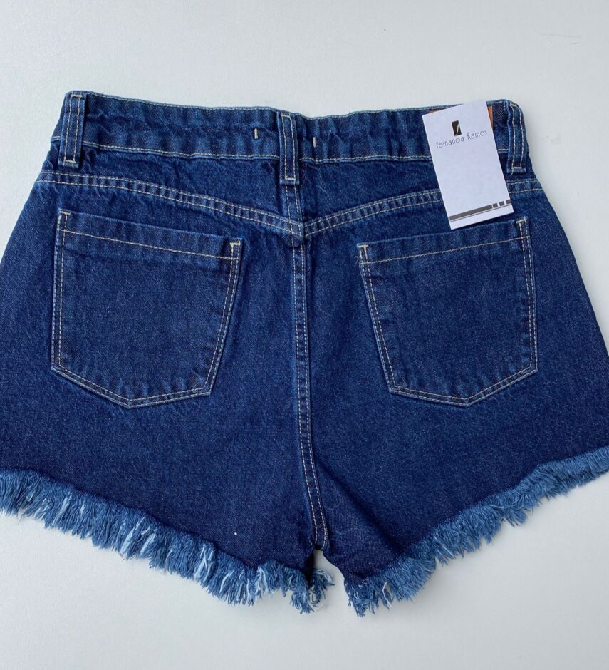 Short Jeans Feminino Barra Desfiada 53372 - Fernanda Ramos Store
