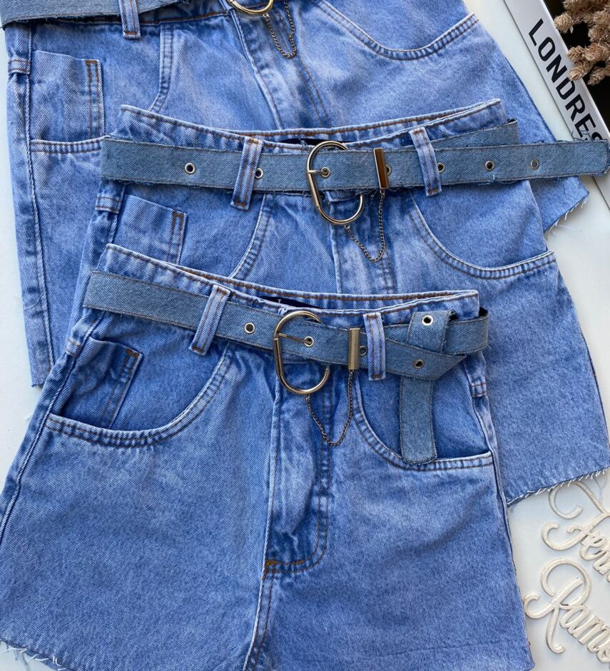 Short Jeans Feminino com Cinto 292 - Fernanda Ramos Store