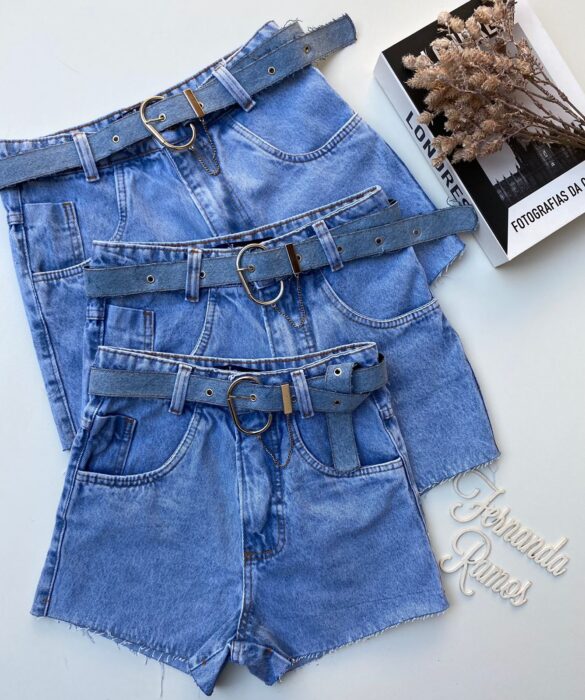 Short Jeans Feminino com Cinto 292 - Fernanda Ramos Store