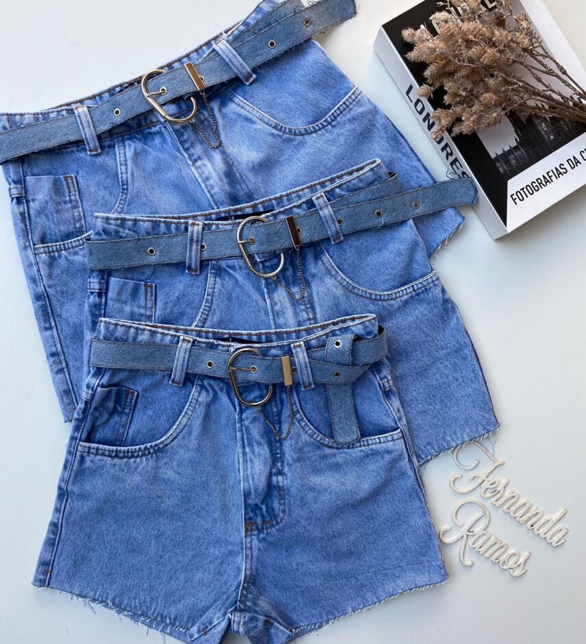 Short Jeans Feminino com Cinto 292 - Fernanda Ramos Store