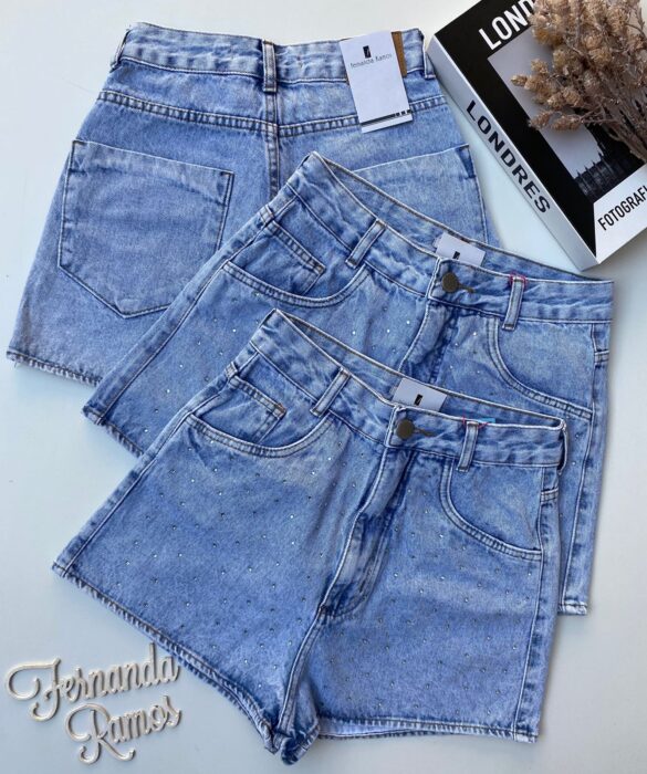 Short Jeans Feminino Leticia com Aplicações Fernanda Ramos Store