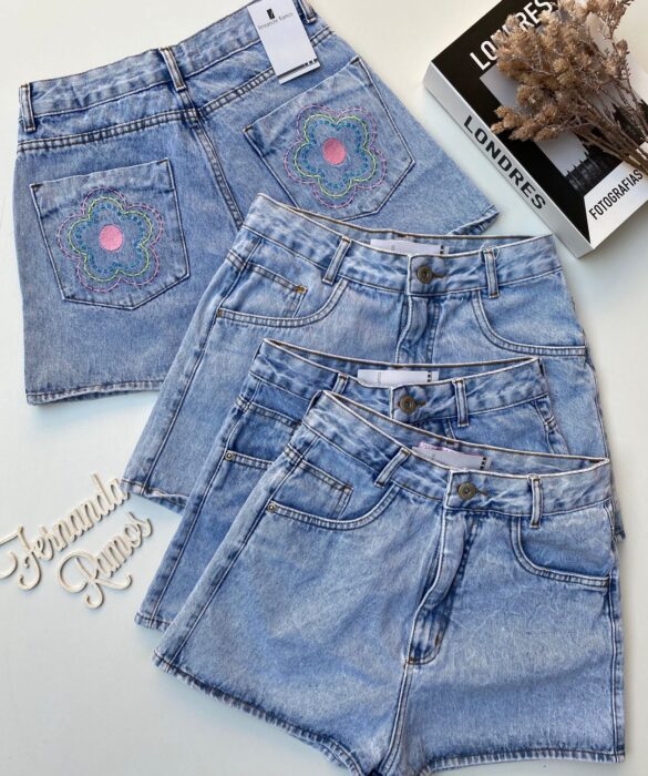 Short Jeans Feminino Lina Detalhe no Bolso Fernanda Ramos Store