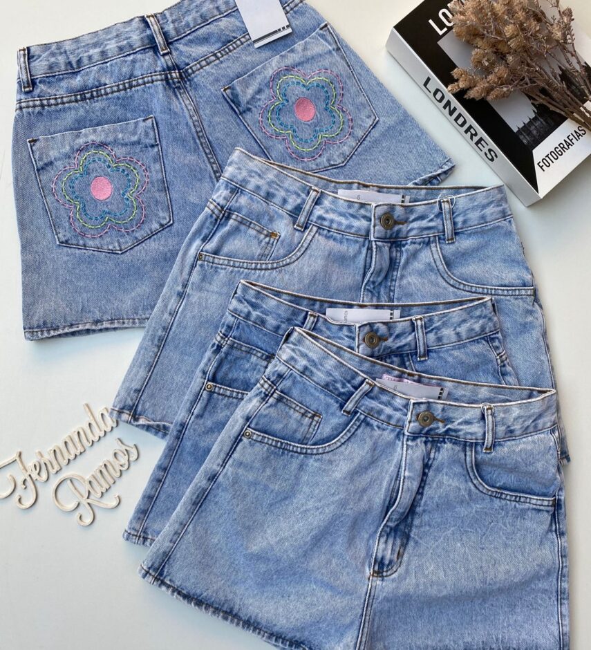 Short Jeans Feminino Lina Detalhe no Bolso Fernanda Ramos Store
