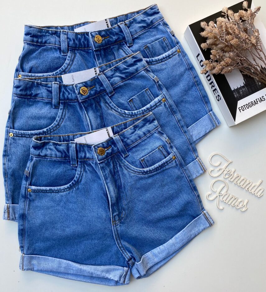 Short Jeans Feminino Mom Tradicional 19297 Fernanda Ramos Store