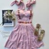 Vestido Curto com Bojo Rose com Detalhes Florais Fernanda Ramos Store