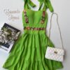 Vestido Curto com Bojo Verde com Detalhes Florais Fernanda Ramos Store