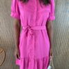 fernandaramosstore com br vestido curto sem bojo com botoes e amarracao rosa 1