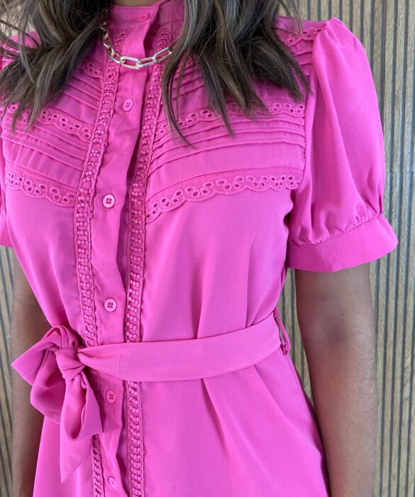 fernandaramosstore com br vestido curto sem bojo com botoes e amarracao rosa 2