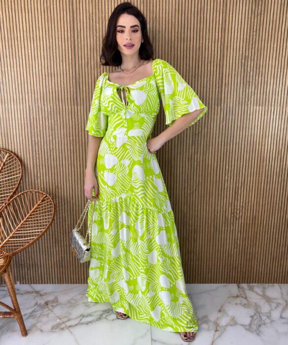 fernandaramosstore com br vestido longo com bojo e amarracao estampado verde lima 2