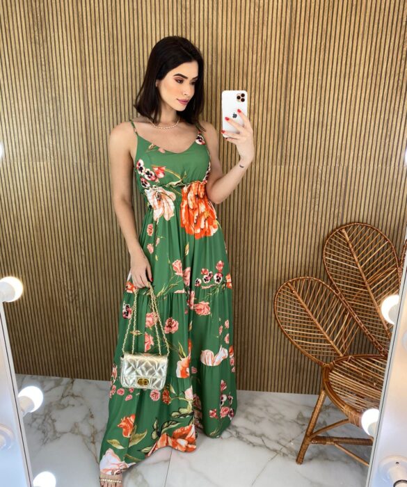 fernandaramosstore com br vestido longo com bojo estampado fundo verde com laranja 1