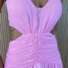 fernandaramosstore com br vestido longo com bojo tule com abertura rosa 3